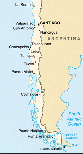 map of southern chile